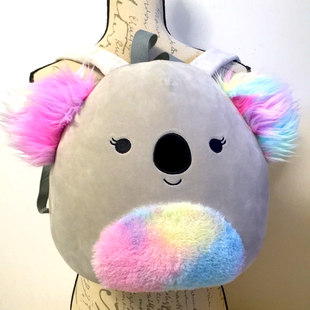 💐2/$25💐 Cute Squishmallows Kelina the Koala 14” Plush Backpack Grey/Multi